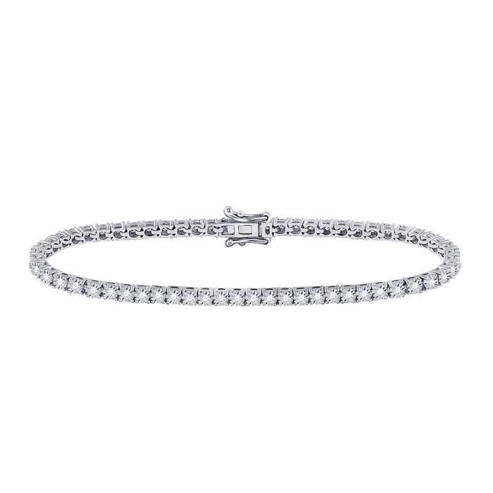 Bracelets GND Gold Classic Tennis Bracelet 1 Cttw Round Natural Diamond Womens 642 grams Bracelets GND Gold Classic Tennis Bracelet 1 Cttw Round Natural Diamond Womens 642 grams