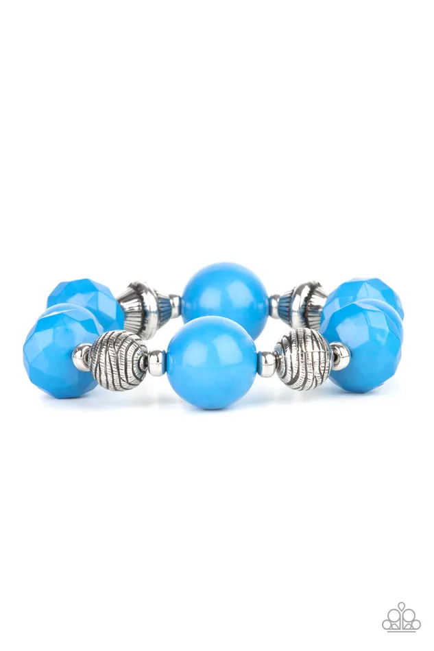 Bracelets Paparazzi Accessories Day Trip Discovery Blue and Silver Stretchy Bracelet Paparazzi Bracelets Paparazzi Accessories Day Trip Discovery Blue and Silver Stretchy Bracelet Paparazzi