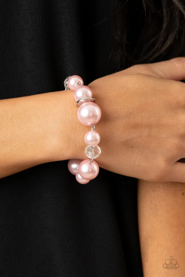 Bracelets Paparazzi Accessories Glamour Gamble Pink Pearl Silver Bracelet Paparazzi