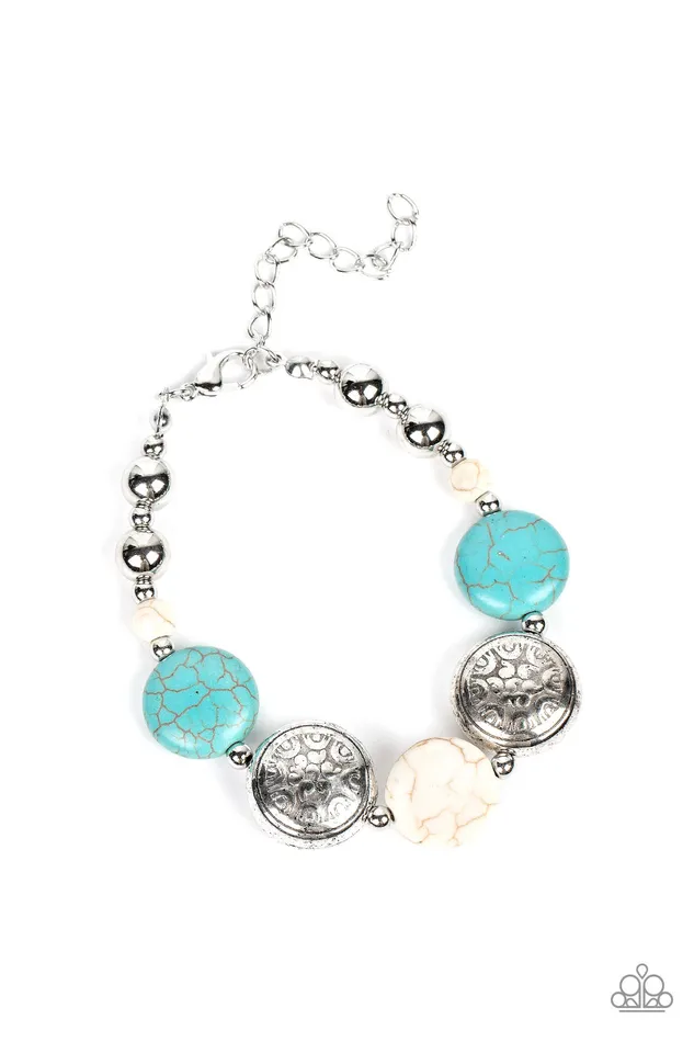 Bracelets Paparazzi Accessories Oasis Orchard Multi Turquoise and White Stone Silver Bracelet Paparazzi Bracelets Paparazzi Accessories Oasis Orchard Multi Turquoise and White Stone Silver Bracelet Paparazzi