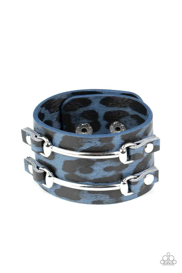 Bracelets Paparazzi Accessories Safari Scene Blue and Black Cheetah Print Silver Accent Wrap Bracelet Paparazzi Bracelets Paparazzi Accessories Safari Scene Blue and Black Cheetah Print Silver Accent Wrap Bracelet Paparazzi