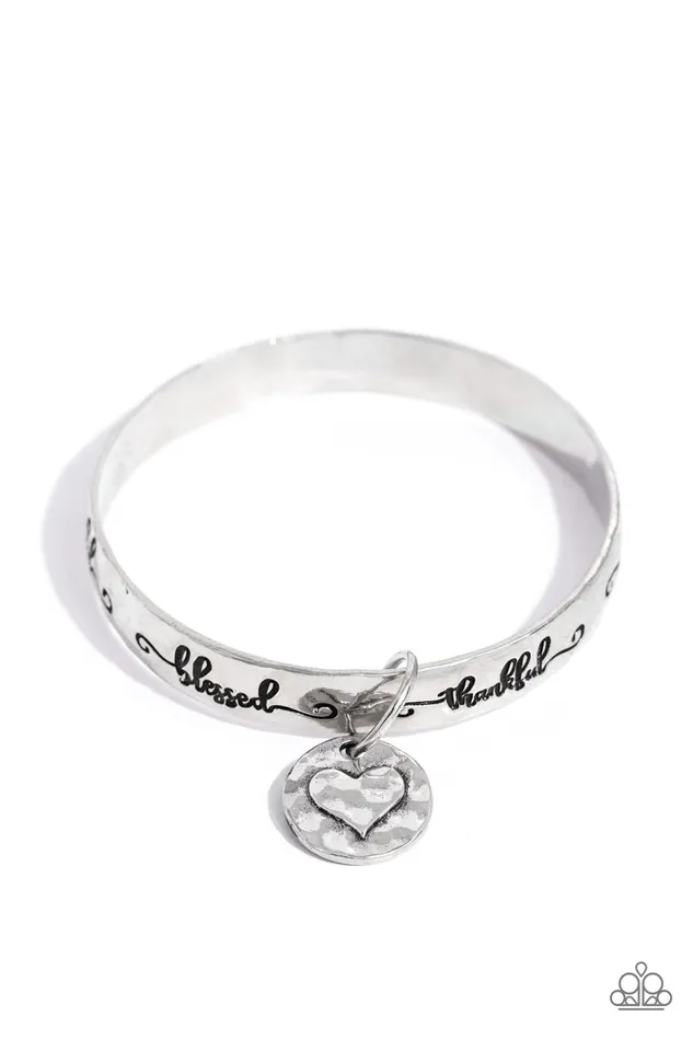 Bracelets Paparazzi Accessories Tangible Thank You Silver Thankful Blessed Grateful Inspirational Heart Bangle Bracelet Paparazzi Bracelets Paparazzi Accessories Tangible Thank You Silver Thankful Blessed Grateful Inspirational Heart Bangle Bracelet Paparazzi