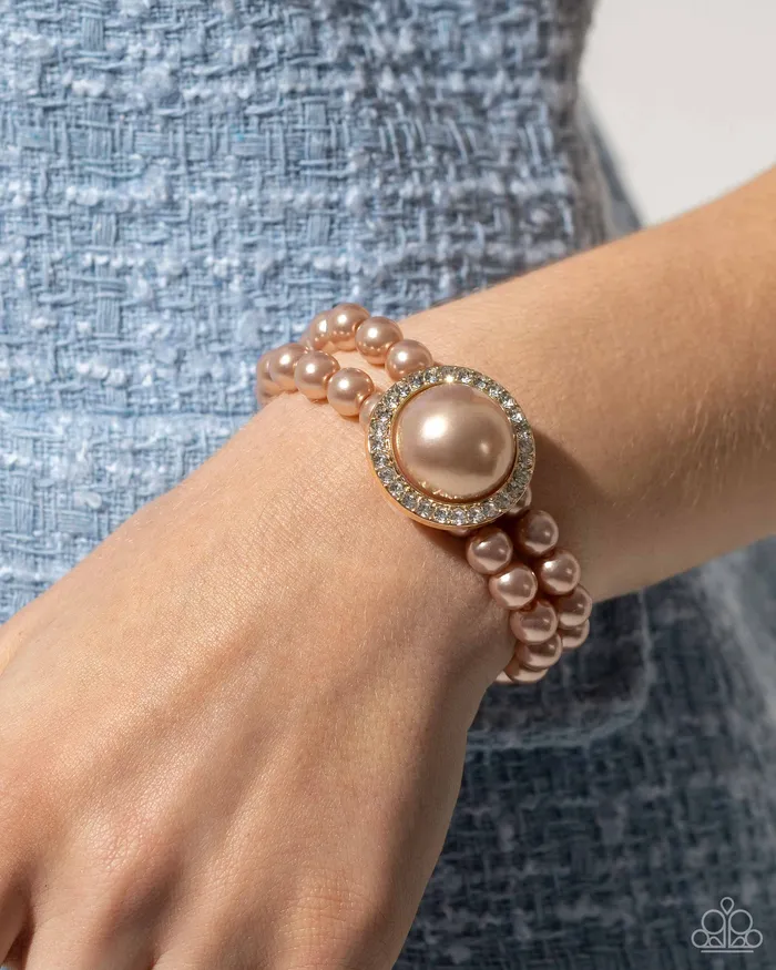 Bracelets Paparazzi Accessories Valuable Victor Brown Pearl Stretchy Bracelet Paparazzi