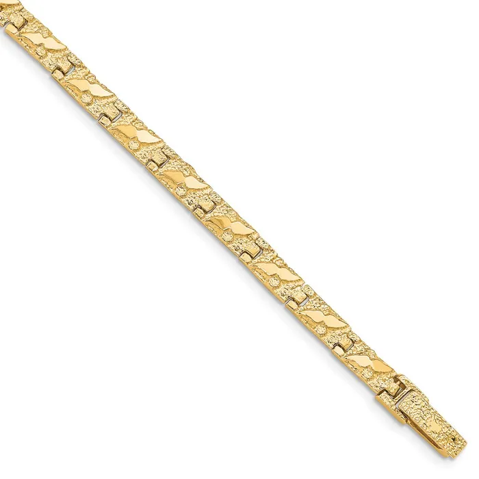 Bracelets Qgold 10k Yellow Gold 4 mm NUGGET Bracelet 871 grams