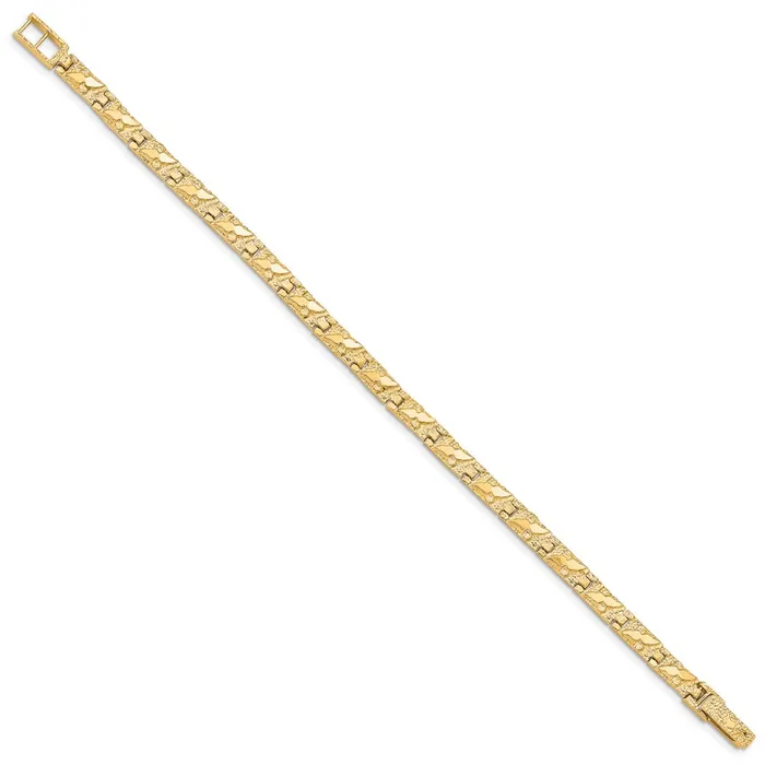Bracelets Qgold 10k Yellow Gold 4 mm NUGGET Bracelet 871 grams Bracelets Qgold 10k Yellow Gold 4 mm NUGGET Bracelet 871 grams