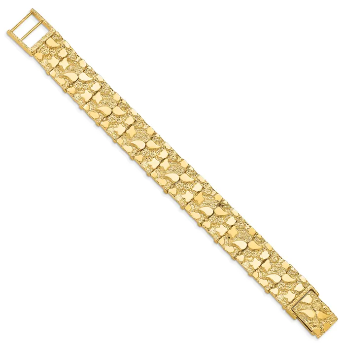 Bracelets Qgold 14k 15mm Nugget Bracelet 3984 grams