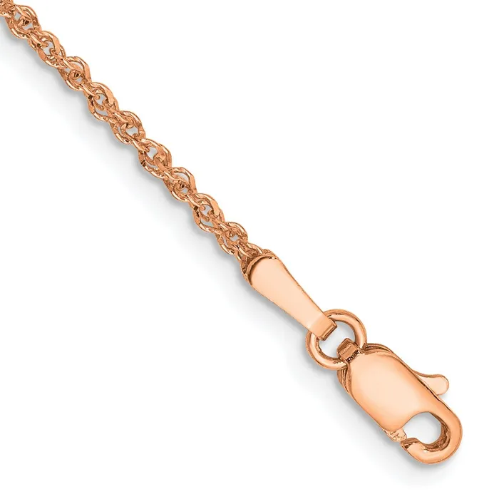 Bracelets Qgold 14K Rose Gold 17mm Ropa Chain Bracelet 145 grams