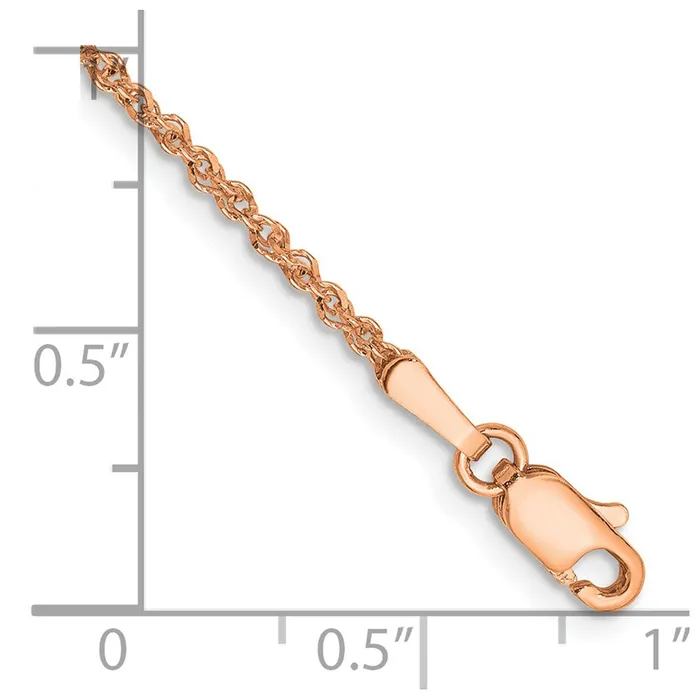 Bracelets Qgold 14K Rose Gold 17mm Ropa Chain Bracelet 145 grams Bracelets Qgold 14K Rose Gold 17mm Ropa Chain Bracelet 145 grams