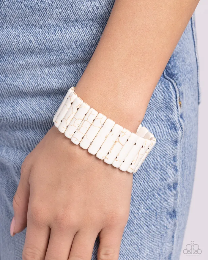 Bracelets Southern Standing White Stone Stretchy Bracelet Paparazzi Paparazzi Accessories