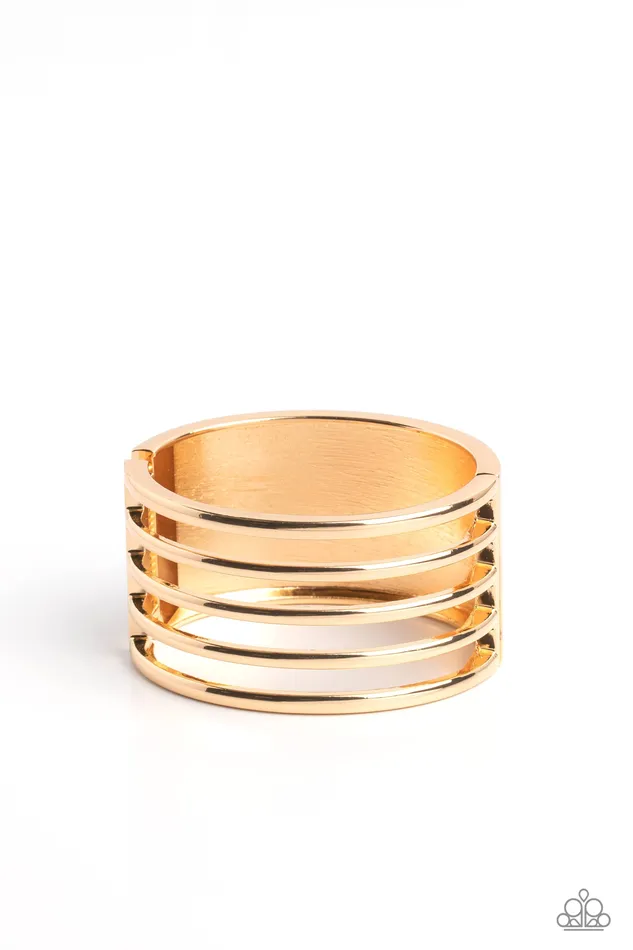 Bracelets Wayward Warrior Gold Bar Hinged Bracelet Paparazzi Paparazzi Accessories Bracelets Wayward Warrior Gold Bar Hinged Bracelet Paparazzi Paparazzi Accessories