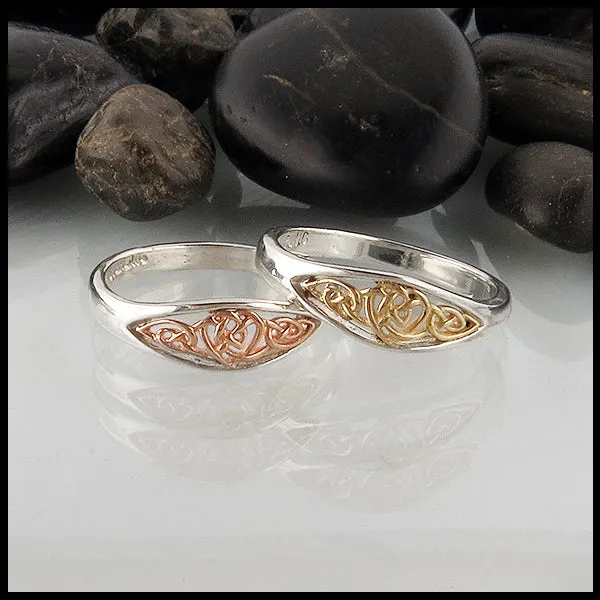 Briannas Heart Ring in Sterling Silver and Gold Walker Metalsmiths Rings