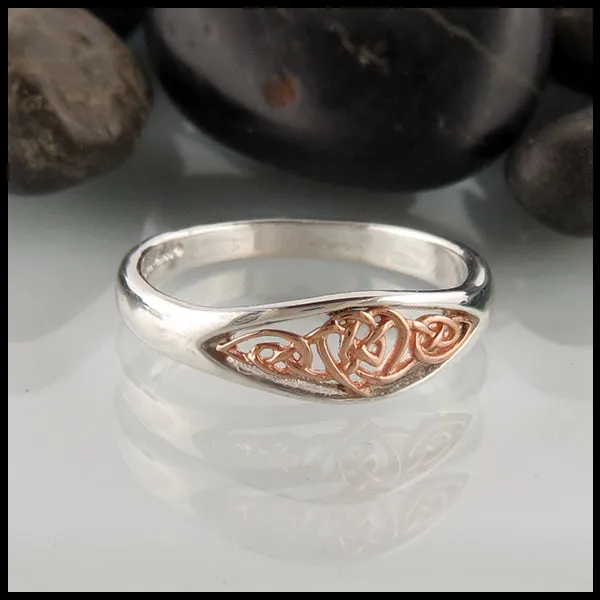 Briannas Heart Ring in Sterling Silver and Gold Walker Metalsmiths Rings