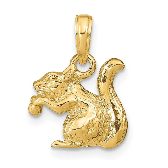 Charm Necklaces 14k Yellow Gold 12 mm Solid 3D Squirrel with Nut Charm 353 grams Qgold Charm Necklaces 14k Yellow Gold 12 mm Solid 3D Squirrel with Nut Charm 353 grams Qgold