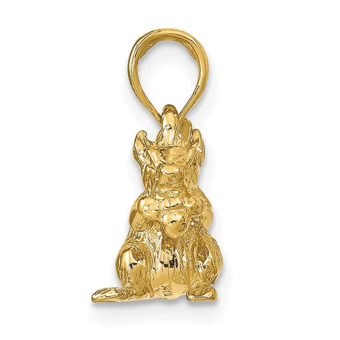 Charm Necklaces 14k Yellow Gold 12 mm Solid 3D Squirrel with Nut Charm 353 grams Qgold Charm Necklaces 14k Yellow Gold 12 mm Solid 3D Squirrel with Nut Charm 353 grams Qgold