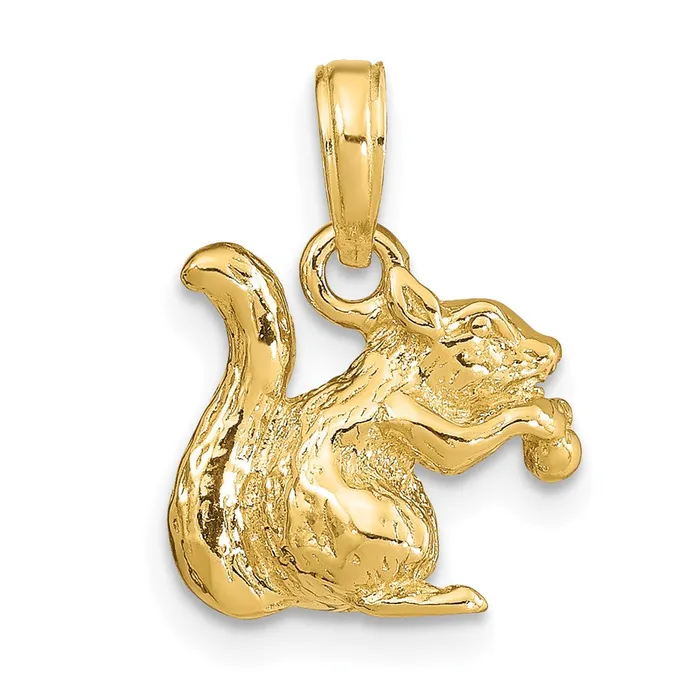 Charm Necklaces 14k Yellow Gold 12 mm Solid 3D Squirrel with Nut Charm 353 grams Qgold Charm Necklaces 14k Yellow Gold 12 mm Solid 3D Squirrel with Nut Charm 353 grams Qgold