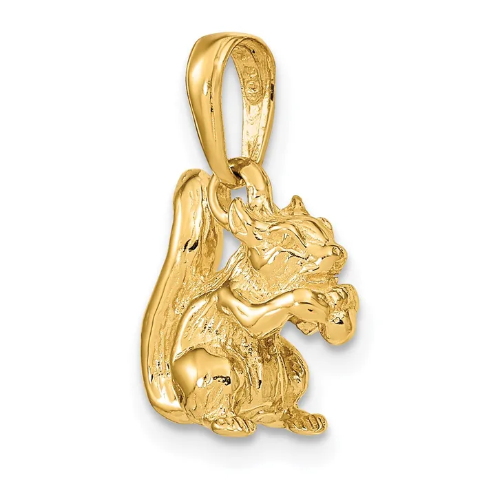 Charm Necklaces 14k Yellow Gold 12 mm Solid 3D Squirrel with Nut Charm 353 grams Qgold Charm Necklaces 14k Yellow Gold 12 mm Solid 3D Squirrel with Nut Charm 353 grams Qgold