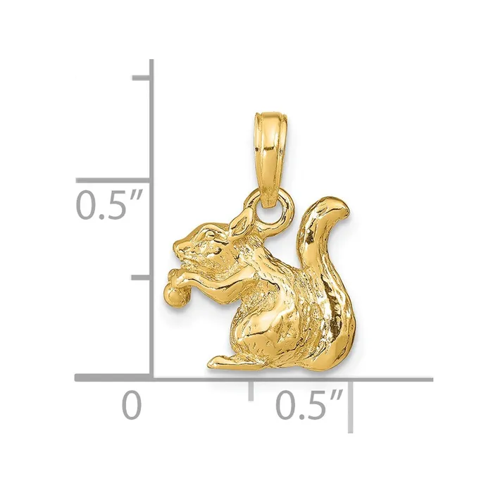 Charm Necklaces 14k Yellow Gold 12 mm Solid 3D Squirrel with Nut Charm 353 grams Qgold Charm Necklaces 14k Yellow Gold 12 mm Solid 3D Squirrel with Nut Charm 353 grams Qgold