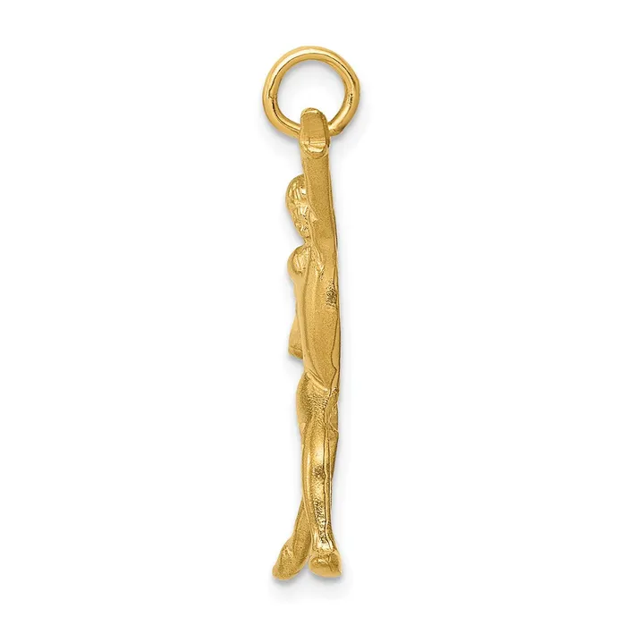 Charm Necklaces 14k Yellow Gold 25 mm Gymnast Charm 189 grams Qgold Charm Necklaces 14k Yellow Gold 25 mm Gymnast Charm 189 grams Qgold