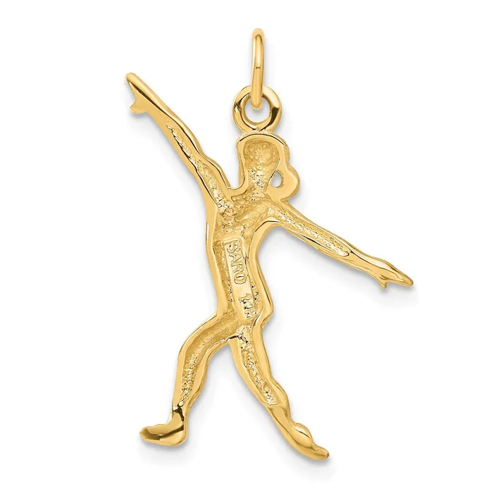 Charm Necklaces 14k Yellow Gold 25 mm Gymnast Charm 189 grams Qgold Charm Necklaces 14k Yellow Gold 25 mm Gymnast Charm 189 grams Qgold