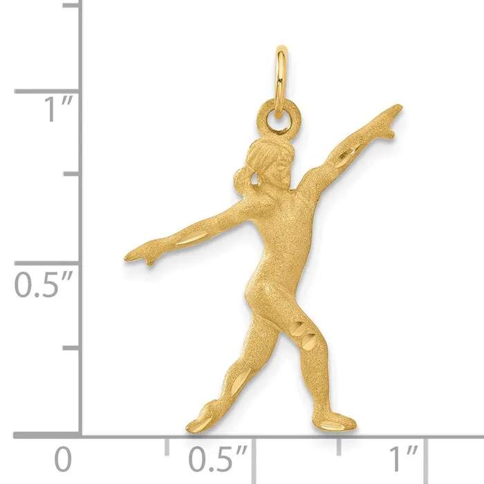 Charm Necklaces 14k Yellow Gold 25 mm Gymnast Charm 189 grams Qgold Charm Necklaces 14k Yellow Gold 25 mm Gymnast Charm 189 grams Qgold