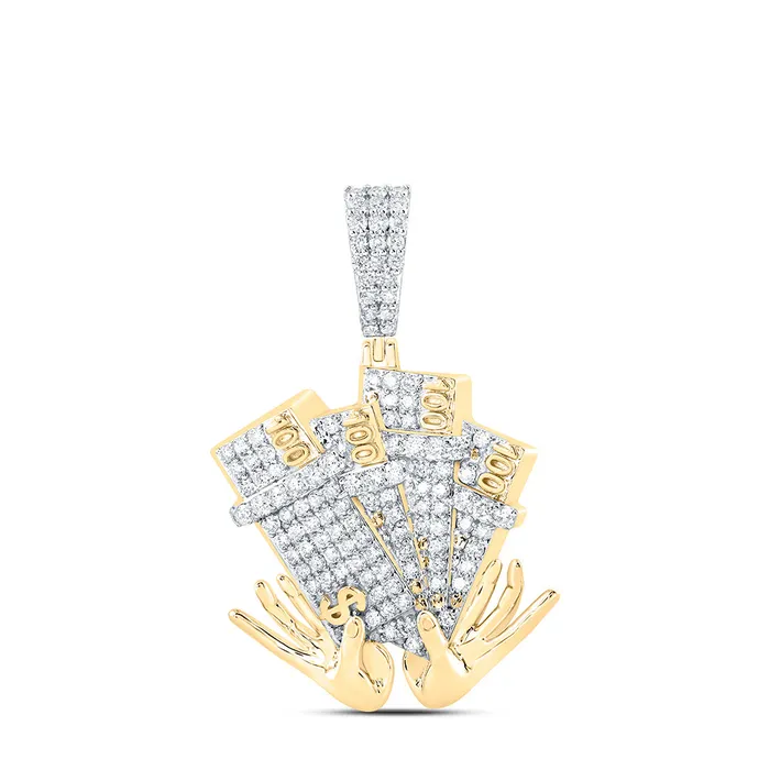 Charm Necklaces GND 10Kt Gold 1 15CtwDia Nk Mens Charm