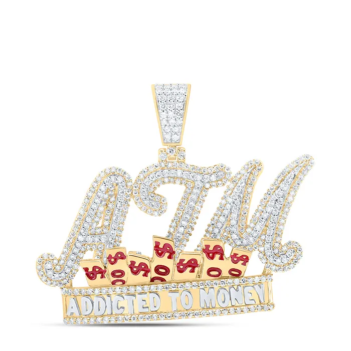 Charm Necklaces GND 10Kt Gold 1 34CtwDia Nk AtmAddicted To Money Mens Charm Charm Necklaces GND 10Kt Gold 1 34CtwDia Nk AtmAddicted To Money Mens Charm