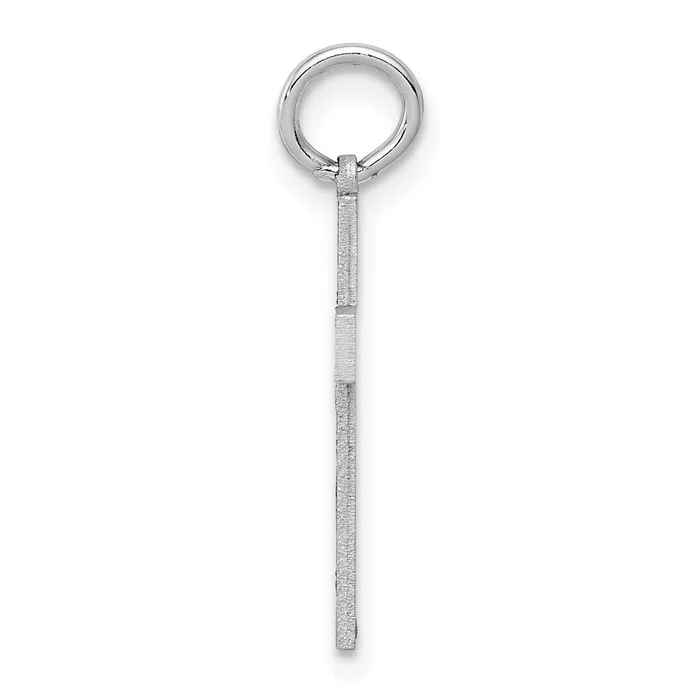 Charm Necklaces Qgold 14k White Gold 11 mm Laser Designed Cross Charm 059 grams