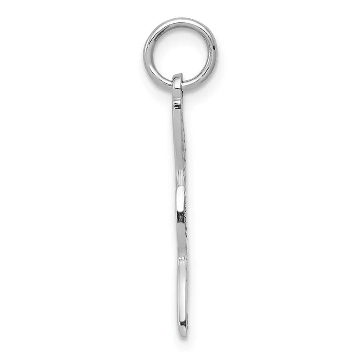 Charm Necklaces Qgold 14k White Gold 15 mm Dove Charm 068 grams