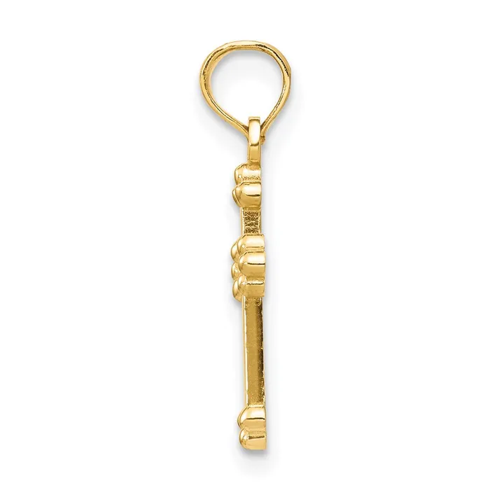 Charm Necklaces Qgold 14k Yellow Gold 11 mm Budded Cross Charm 061 grams Charm Necklaces Qgold 14k Yellow Gold 11 mm Budded Cross Charm 061 grams