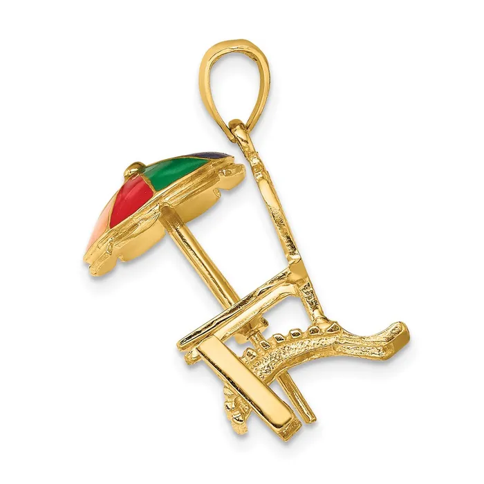 Charm Necklaces Qgold 14k Yellow Gold 1615 mm 3D w Enamel Umbrella Beach Chair Charm 428 grams Charm Necklaces Qgold 14k Yellow Gold 1615 mm 3D w Enamel Umbrella Beach Chair Charm 428 grams