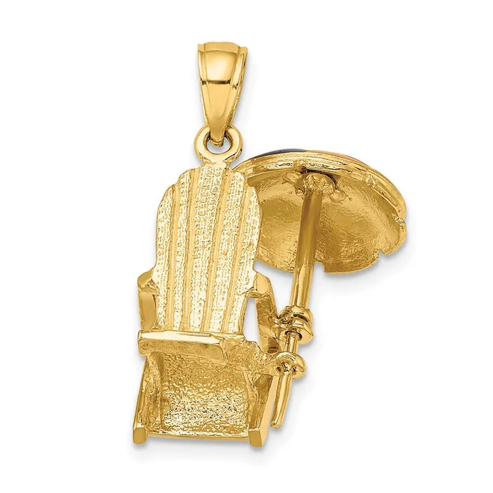 Charm Necklaces Qgold 14k Yellow Gold 1615 mm 3D w Enamel Umbrella Beach Chair Charm 428 grams Charm Necklaces Qgold 14k Yellow Gold 1615 mm 3D w Enamel Umbrella Beach Chair Charm 428 grams