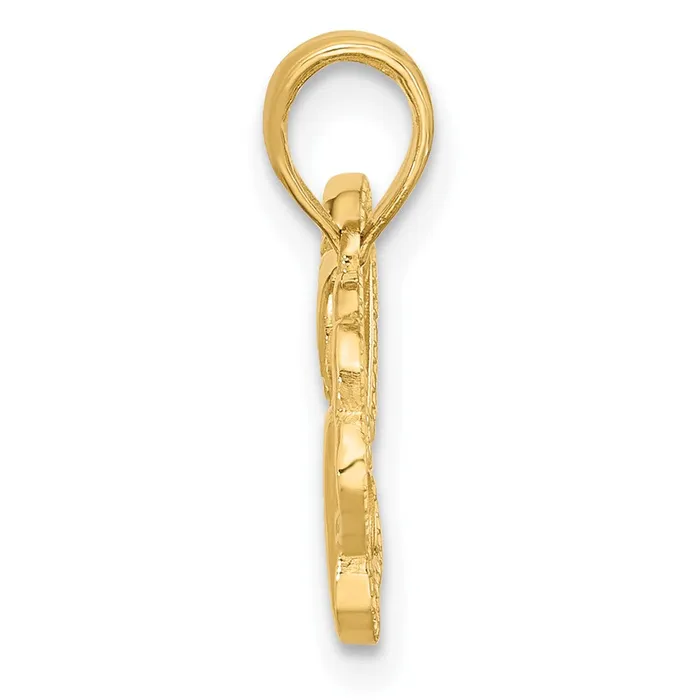 Charm Necklaces Qgold 14k Yellow Gold 178 mm Polished Fancy Heart and Paw Charm 108 grams Charm Necklaces Qgold 14k Yellow Gold 178 mm Polished Fancy Heart and Paw Charm 108 grams