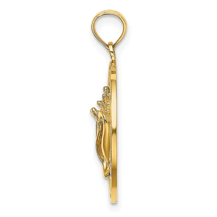 Charm Necklaces Qgold 14k Yellow Gold 188 mm BONAIRE Circle w Conch Shell Charm 218 grams Charm Necklaces Qgold 14k Yellow Gold 188 mm BONAIRE Circle w Conch Shell Charm 218 grams