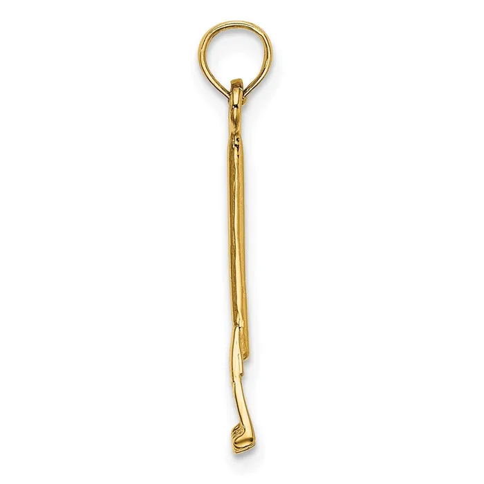 Charm Necklaces Qgold 14k Yellow Gold 53 mm 3D Leaf Rake Garden Tool Charm 042 grams Charm Necklaces Qgold 14k Yellow Gold 53 mm 3D Leaf Rake Garden Tool Charm 042 grams