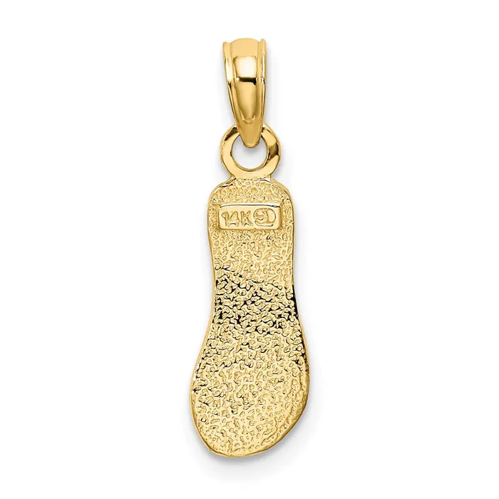 Charm Necklaces Qgold 14k Yellow Gold 61 mm Textured Straps Single FlipFlop Charm 09 grams Charm Necklaces Qgold 14k Yellow Gold 61 mm Textured Straps Single FlipFlop Charm 09 grams