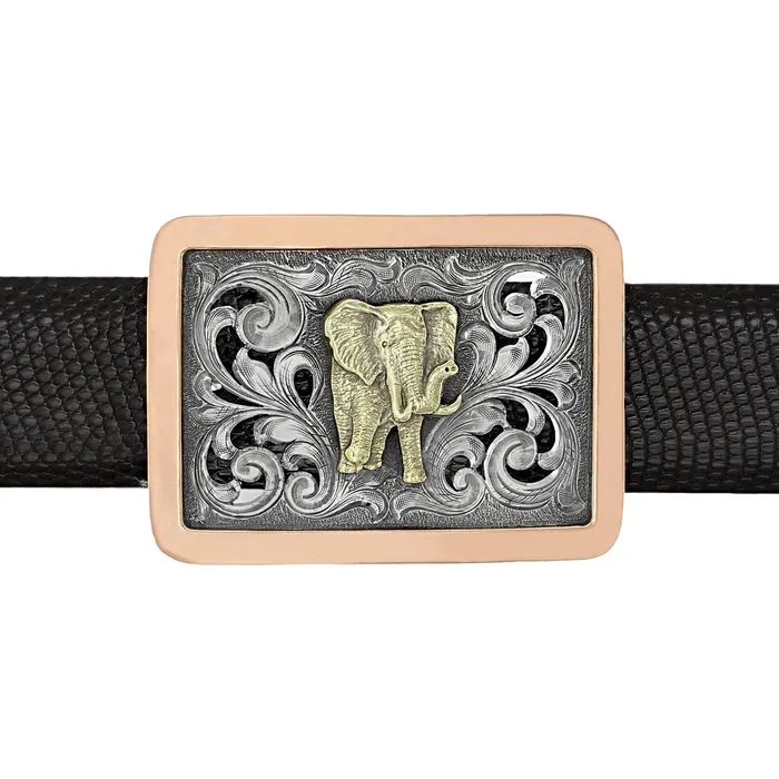 Clint Orms Engravers Silversmiths PreStyled Sets Sabine 1819 Gold Elephant Trophy Buckle Clint Orms Engravers Silversmiths PreStyled Sets Sabine 1819 Gold Elephant Trophy Buckle
