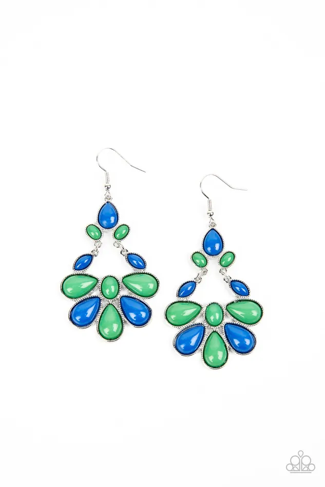 Colorfully Canopy Multi Blue and Green Silver Earrings Paparazzi Paparazzi Accessories Earrings Colorfully Canopy Multi Blue and Green Silver Earrings Paparazzi Paparazzi Accessories Earrings