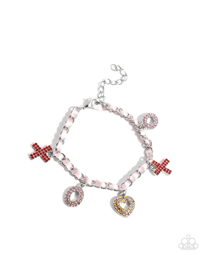 Complete Look Courting Change Bracelet and XOXO Stream Red Pink White Valentines 2Piece Set Paparazzi Paparazzi Accessories Bracelets