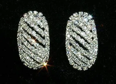 Convex Oval with Diagonal Lines Earrings 12589 4019 Earrings