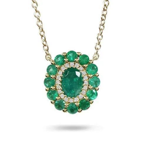 COUNTESS EMERALD DIAMOND PENDANT IN YELLOW GOLD Penwarden Fine Jewellery Necklaces COUNTESS EMERALD DIAMOND PENDANT IN YELLOW GOLD Penwarden Fine Jewellery Necklaces
