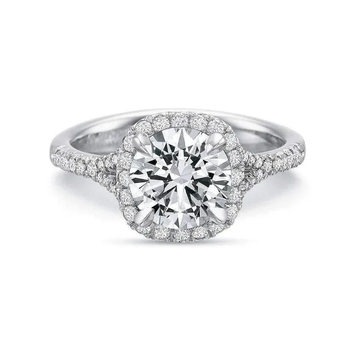 CushionHalo Engagement Ring Precision Set Rings