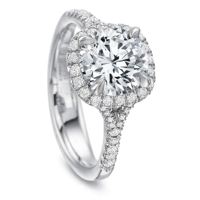 CushionHalo Engagement Ring Precision Set Rings