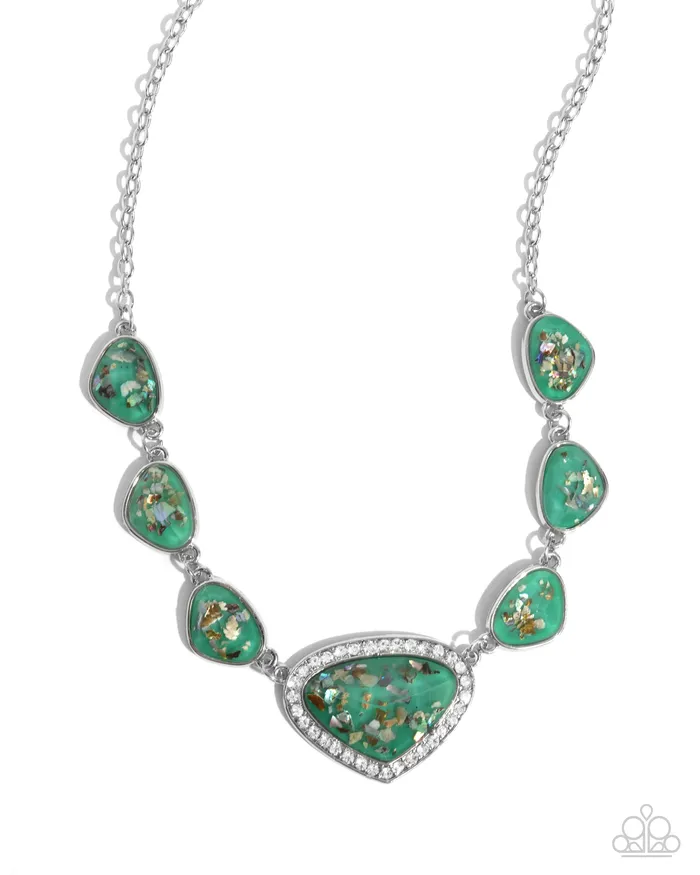 Discreet Dazzle Green Iridescent Shimmer Flecks Silver Short Necklace Paparazzi Paparazzi Accessories Necklaces Discreet Dazzle Green Iridescent Shimmer Flecks Silver Short Necklace Paparazzi Paparazzi Accessories Necklaces