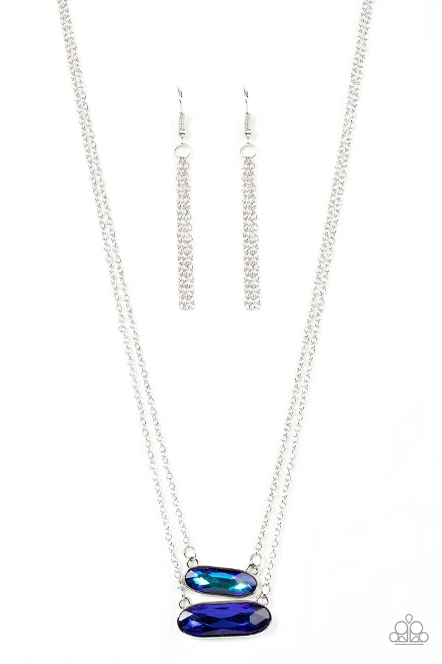 Double Bubble Burst Blue UV Gem Silver Layered Necklace Paparazzi Paparazzi Accessories Necklaces Double Bubble Burst Blue UV Gem Silver Layered Necklace Paparazzi Paparazzi Accessories Necklaces