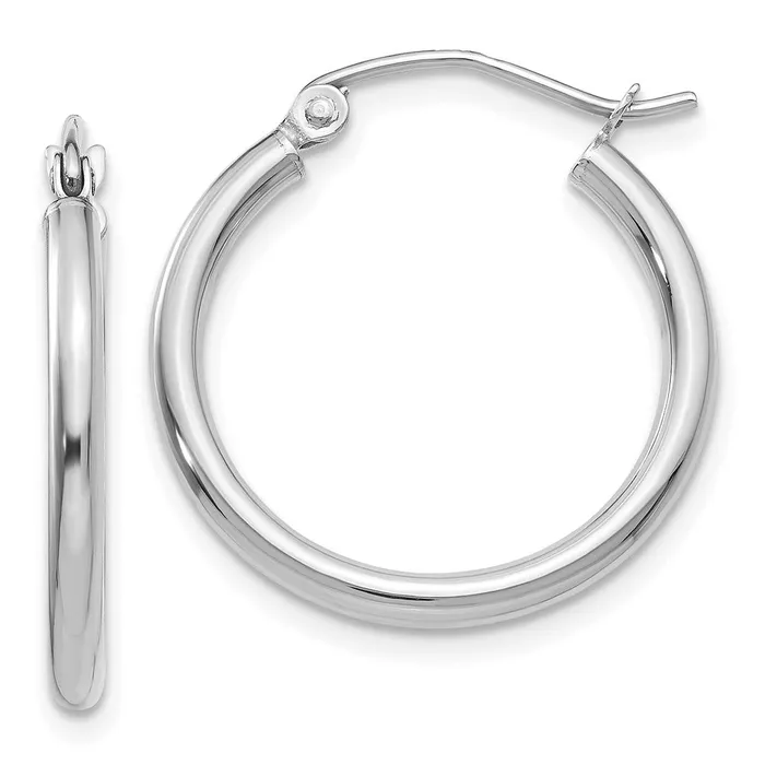 Earrings 10k White Gold 2084 mm Tube Hoop Earrings 113 grams Qgold