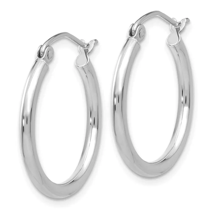 Earrings 10k White Gold 2084 mm Tube Hoop Earrings 113 grams Qgold Earrings 10k White Gold 2084 mm Tube Hoop Earrings 113 grams Qgold