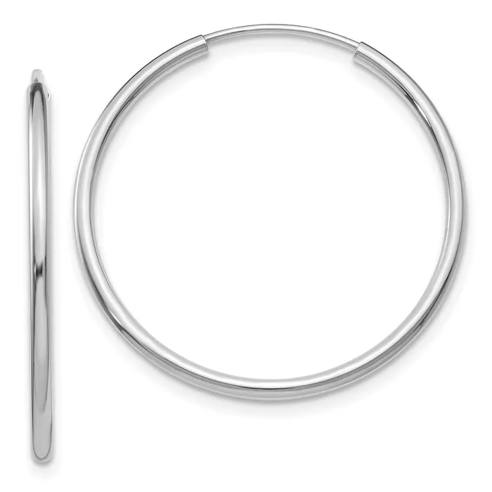 Earrings 10k White Gold 26 mm Polished Endless Hoop Earrings 092 grams Qgold Earrings 10k White Gold 26 mm Polished Endless Hoop Earrings 092 grams Qgold