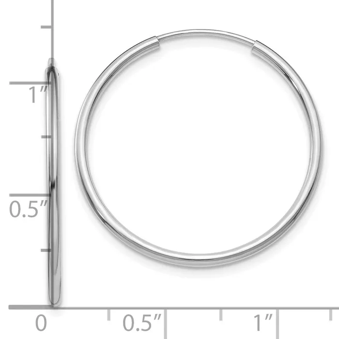 Earrings 10k White Gold 26 mm Polished Endless Hoop Earrings 092 grams Qgold Earrings 10k White Gold 26 mm Polished Endless Hoop Earrings 092 grams Qgold