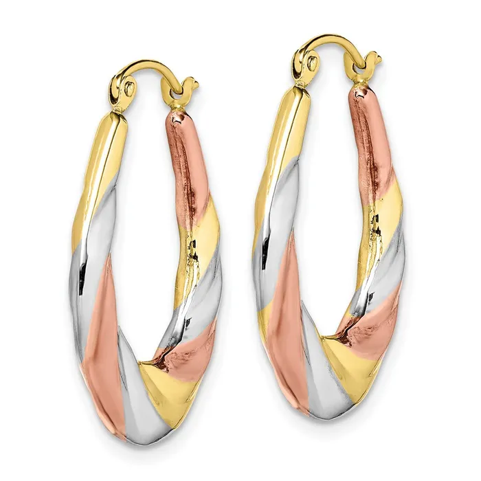 Earrings 10k Yellow wRhodium 20 mm Oval Scalloped Hollow Hoop Earrings 111 grams Qgold Earrings 10k Yellow wRhodium 20 mm Oval Scalloped Hollow Hoop Earrings 111 grams Qgold