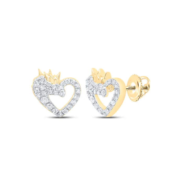 Earrings 10Kt Gold 15CtwDia P1 Gift Heart Earring GND